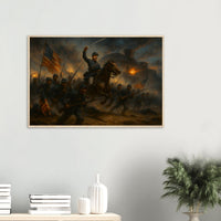Framed print of the 54th Massachusetts charging Fort Wagner, ready to hang.