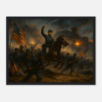 Framed print of the 54th Massachusetts charging Fort Wagner, ready to hang.