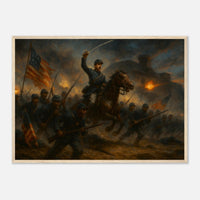 Framed print of the 54th Massachusetts charging Fort Wagner, ready to hang.