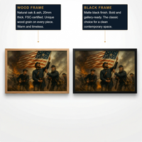 Framed print honoring generations of American soldiers, ready to hang.
