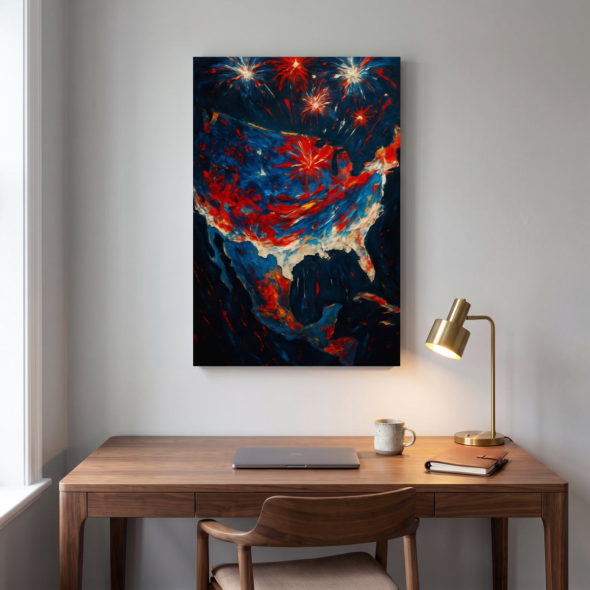 4th of July canvas print hanging in a home interior