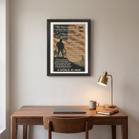 A World at War framed print hanging in a home interior