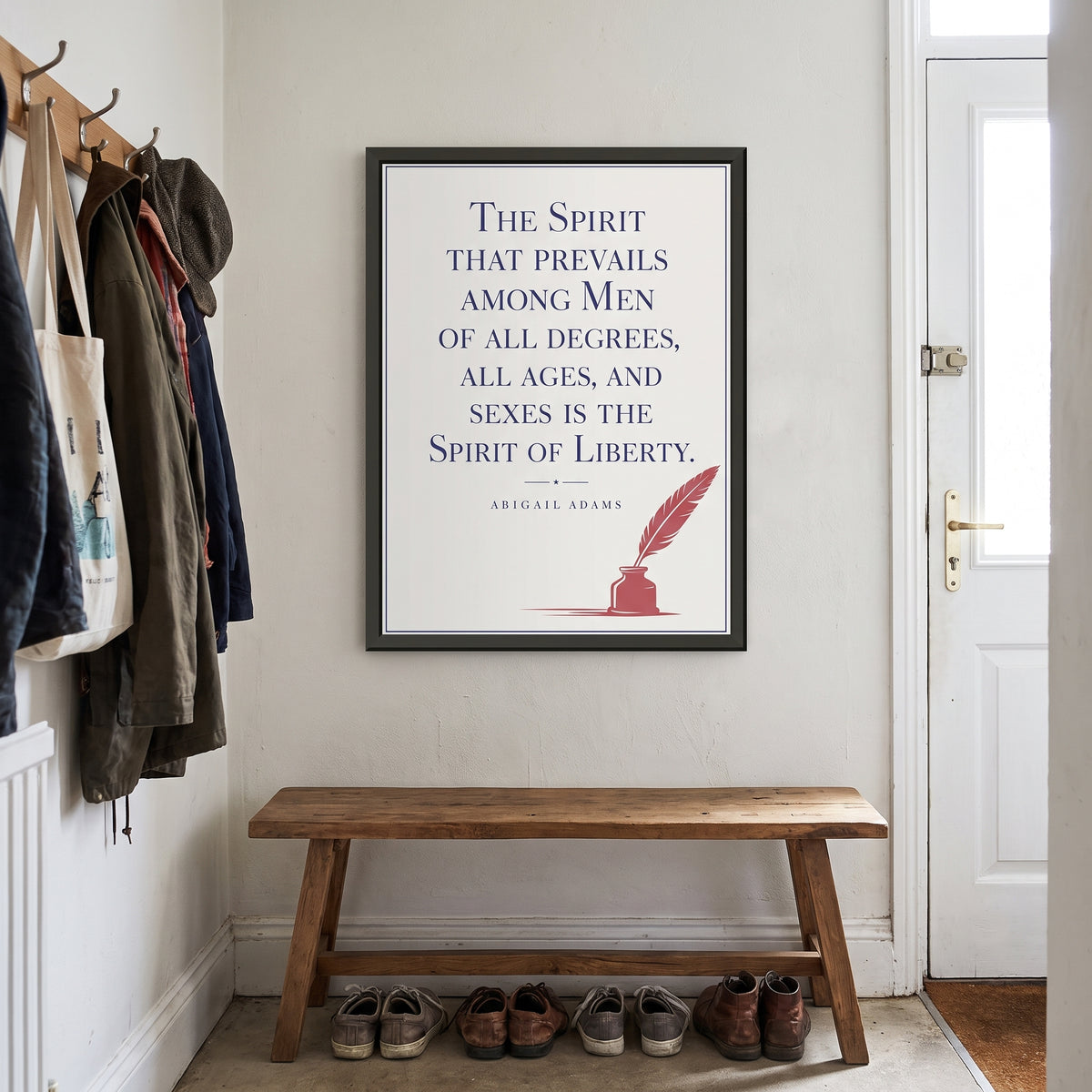 Abigail Adams — The Spirit of Liberty framed print hanging in a home interior
