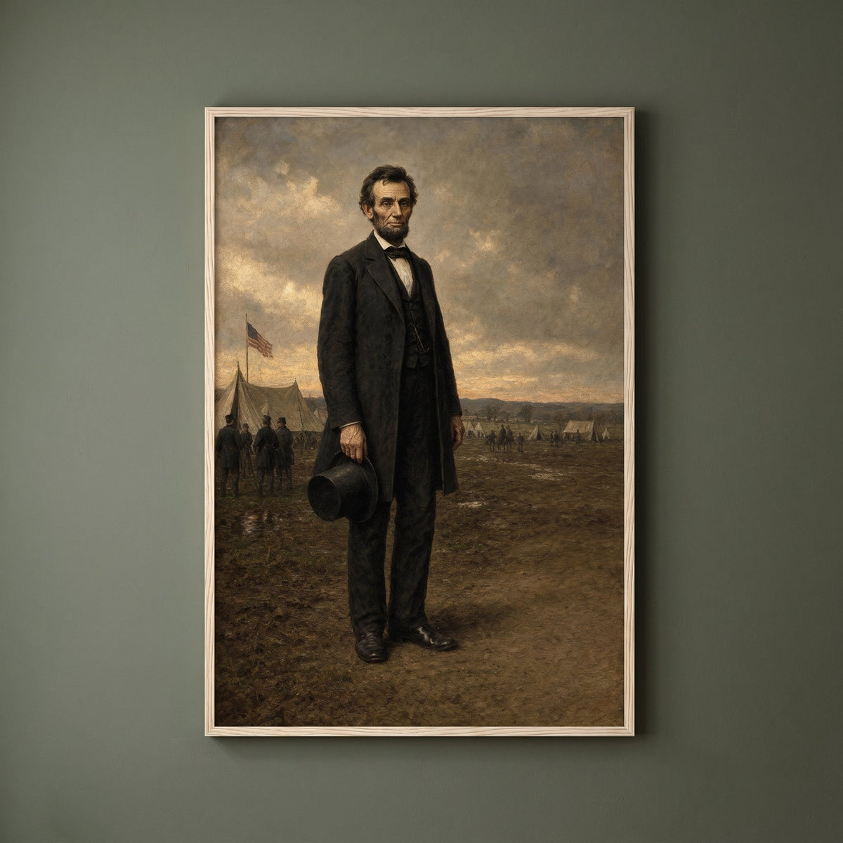 Abraham Lincoln — Commander in Chief shown on its own — first framed print in The Union Commanders set