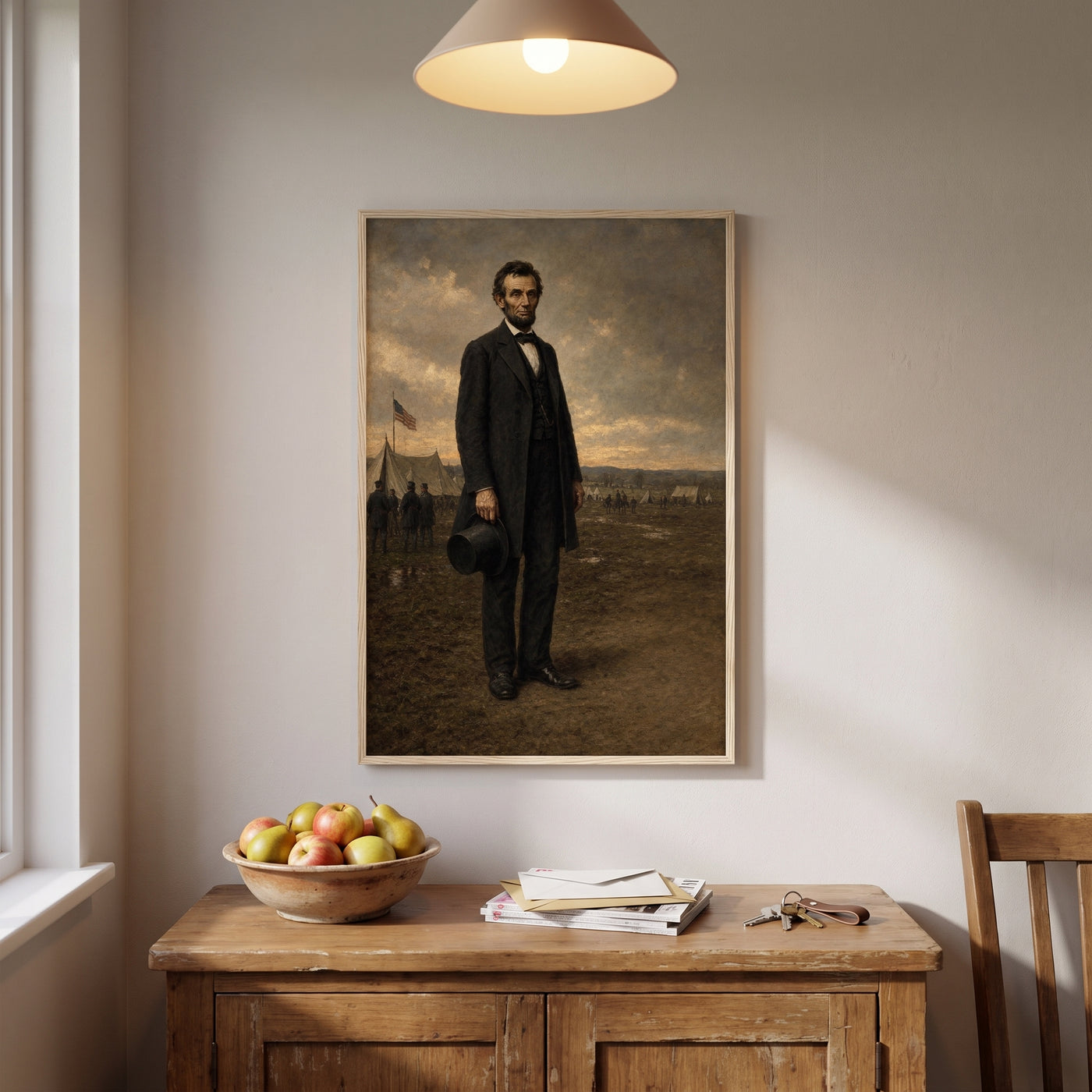Abraham Lincoln — Commander in Chief framed print hanging in a home interior