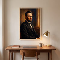 Abraham Lincoln framed print hanging in a home interior