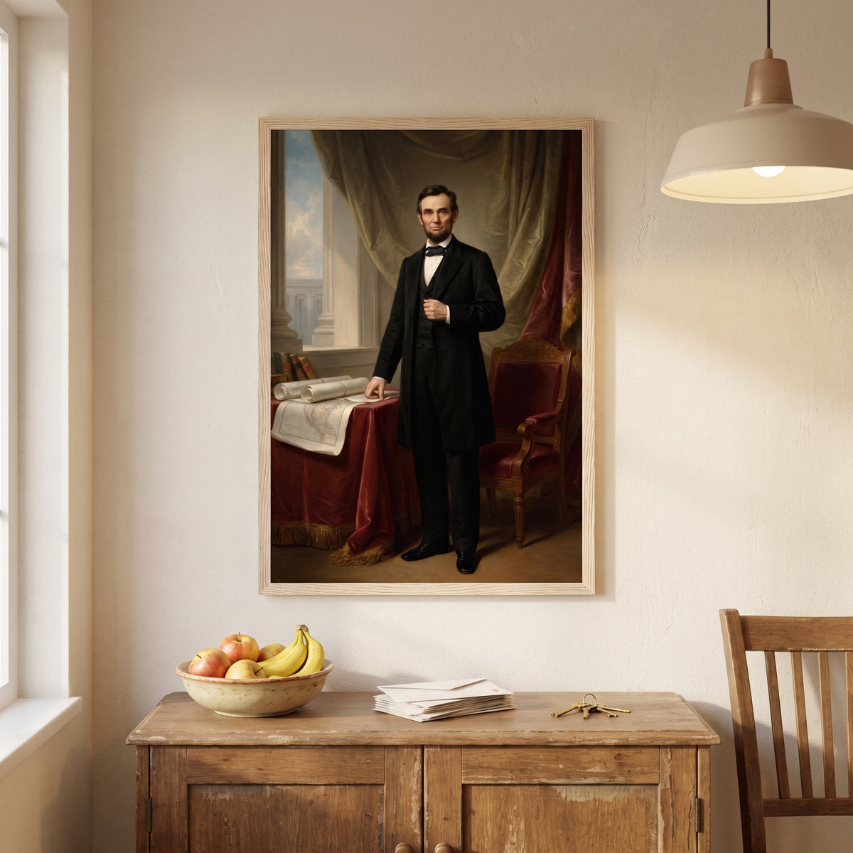 Abraham Lincoln — The Statesman framed print hanging in a home interior