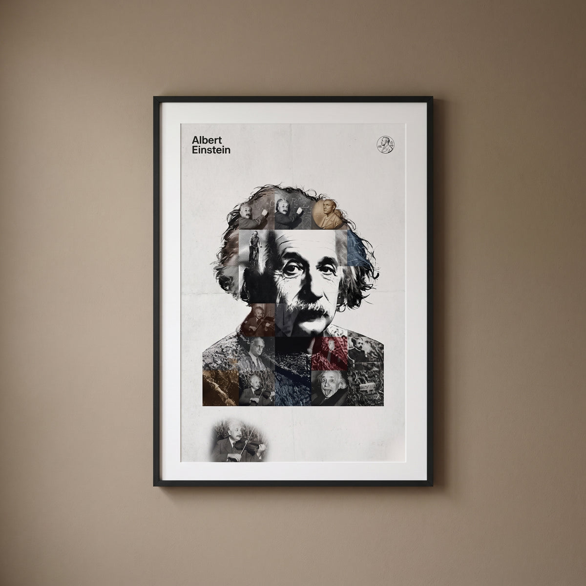 Albert Einstein — Unbound Mind framed print on a plain wall