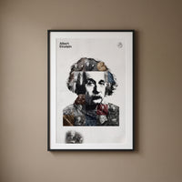 Albert Einstein — Unbound Mind framed print on a plain wall