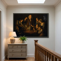 An Experiment on Electricity framed print hanging in a home interior