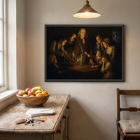 An Experiment on Electricity framed print hanging in a home interior