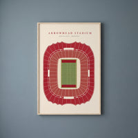Arrowhead Stadium framed print on a plain wall