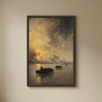 Assault Boats on the Rhine framed print on a plain wall
