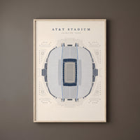 AT&T Stadium framed print on a plain wall