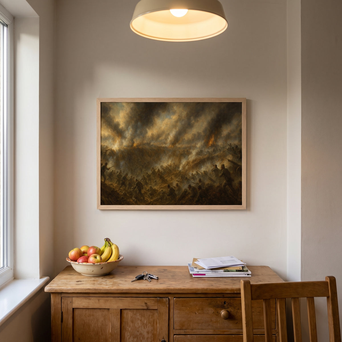 Battle of the Crater framed print hanging in a home interior