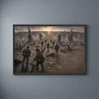Behind the Assault Line framed print on a plain wall