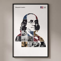 Benjamin Franklin — The Founding Father framed print on a plain wall