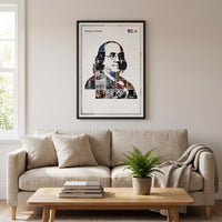 Benjamin Franklin — The Founding Father framed print hanging in a home interior