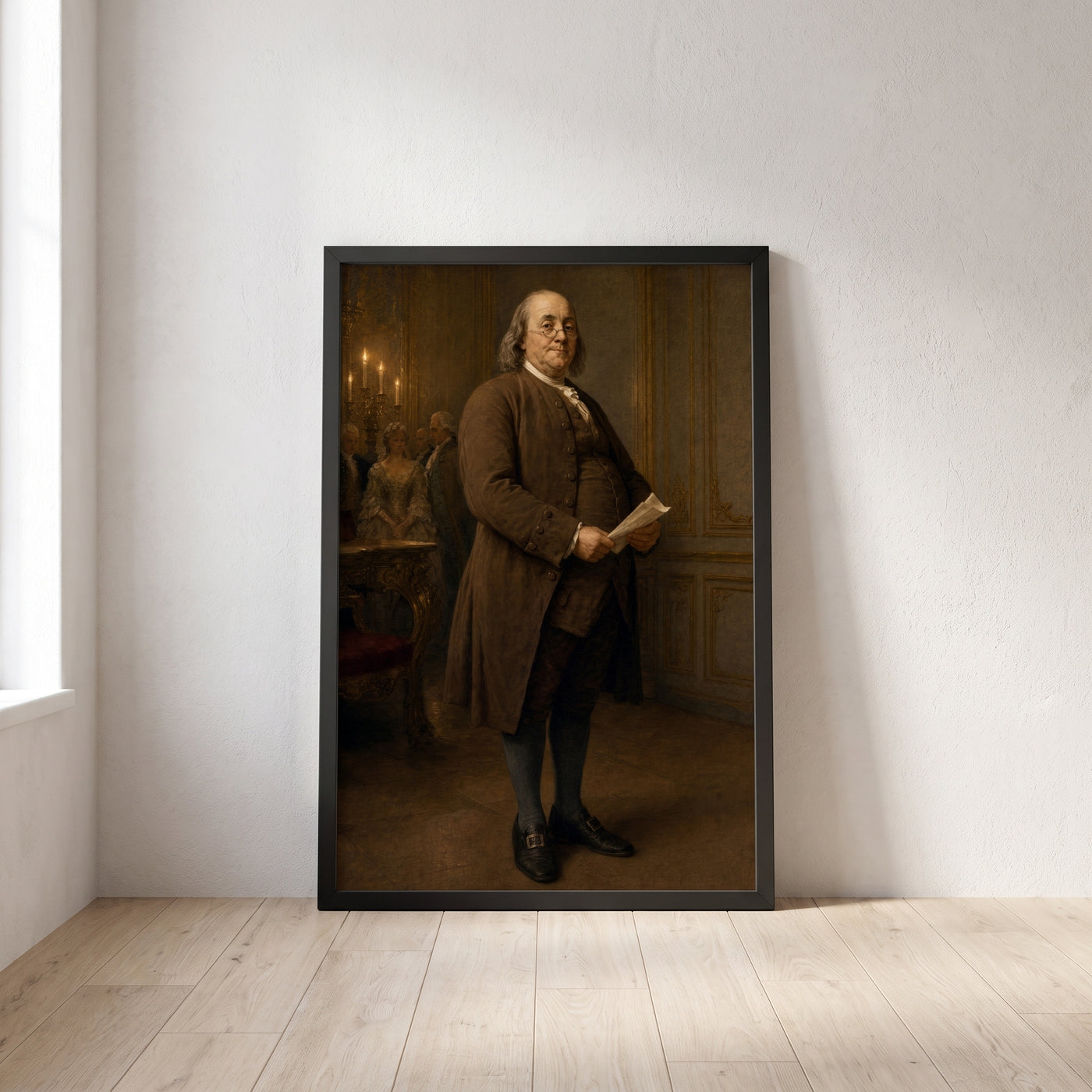 Benjamin Franklin — The Philosopher framed print leaning against a wall