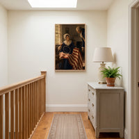 Betsy Ross and the First Flag framed print hanging in a home interior