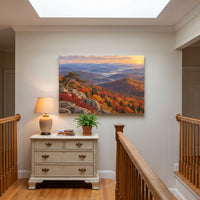 Blue Ridge in Autumn canvas print hanging in a home interior