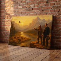 Bright Horizon canvas print leaning against a wall