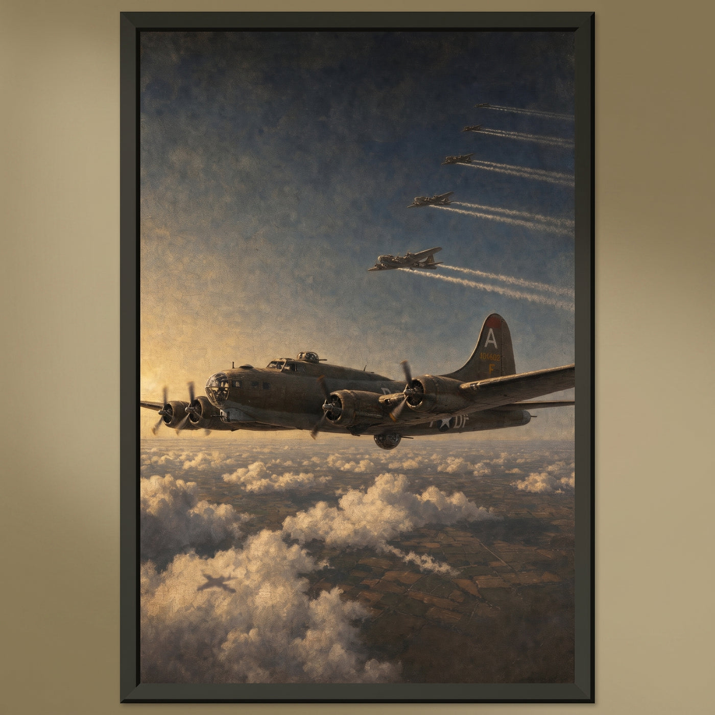 By Air framed print on a plain wall