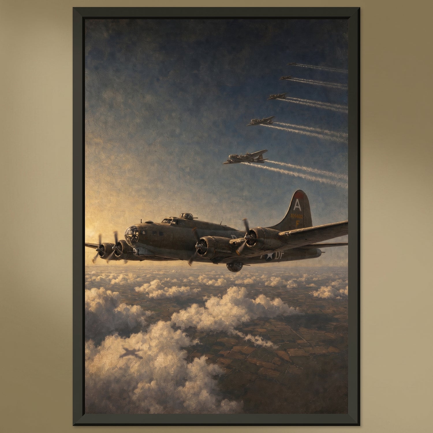By Air framed print on a plain wall