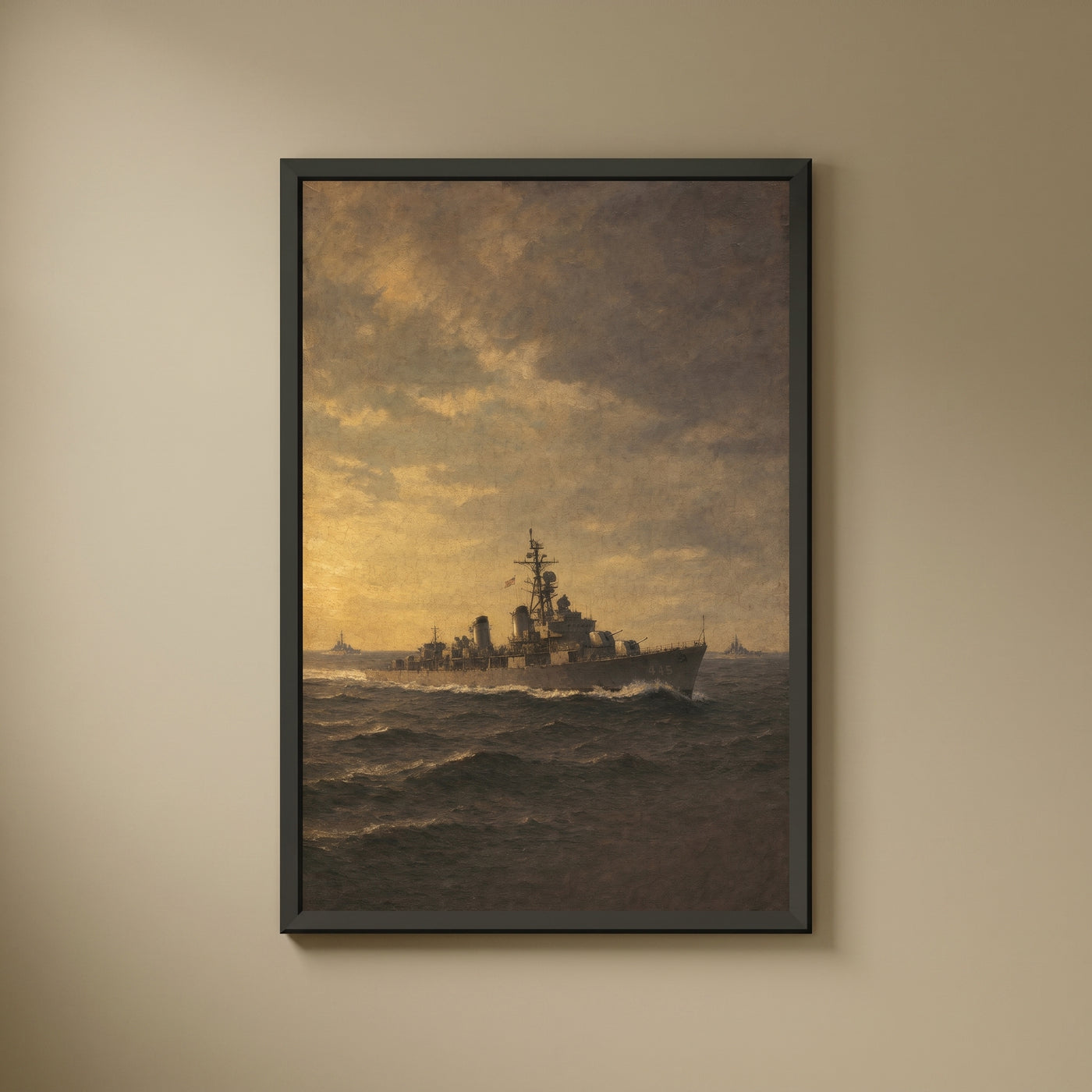 By Sea framed print on a plain wall