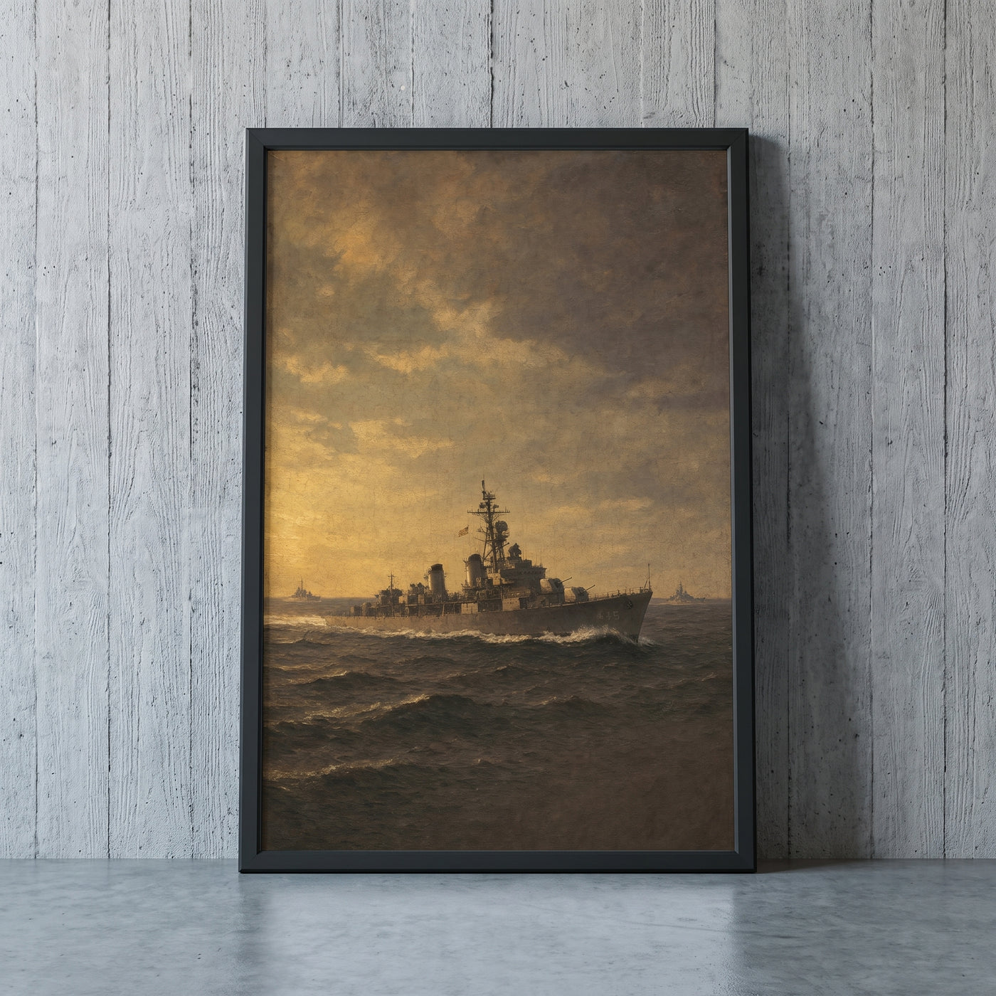 By Sea framed print leaning against a wall