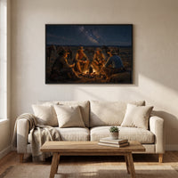 Campfire on the Range framed print hanging in a home interior
