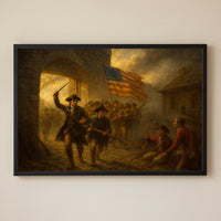 Capture of Fort Ticonderoga framed print on a plain wall