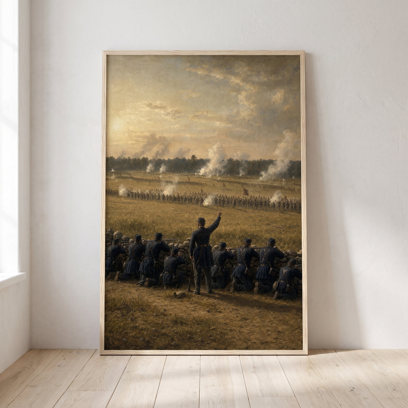 Cemetery Ridge, 1863 framed print leaning against a wall