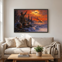 Christmas Eve at Bastogne framed print hanging in a home interior