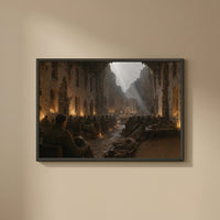 Christmas Mass in the Ardennes framed print on a plain wall
