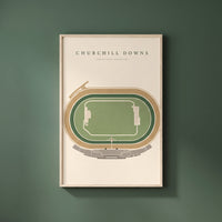 Churchill Downs framed print on a plain wall