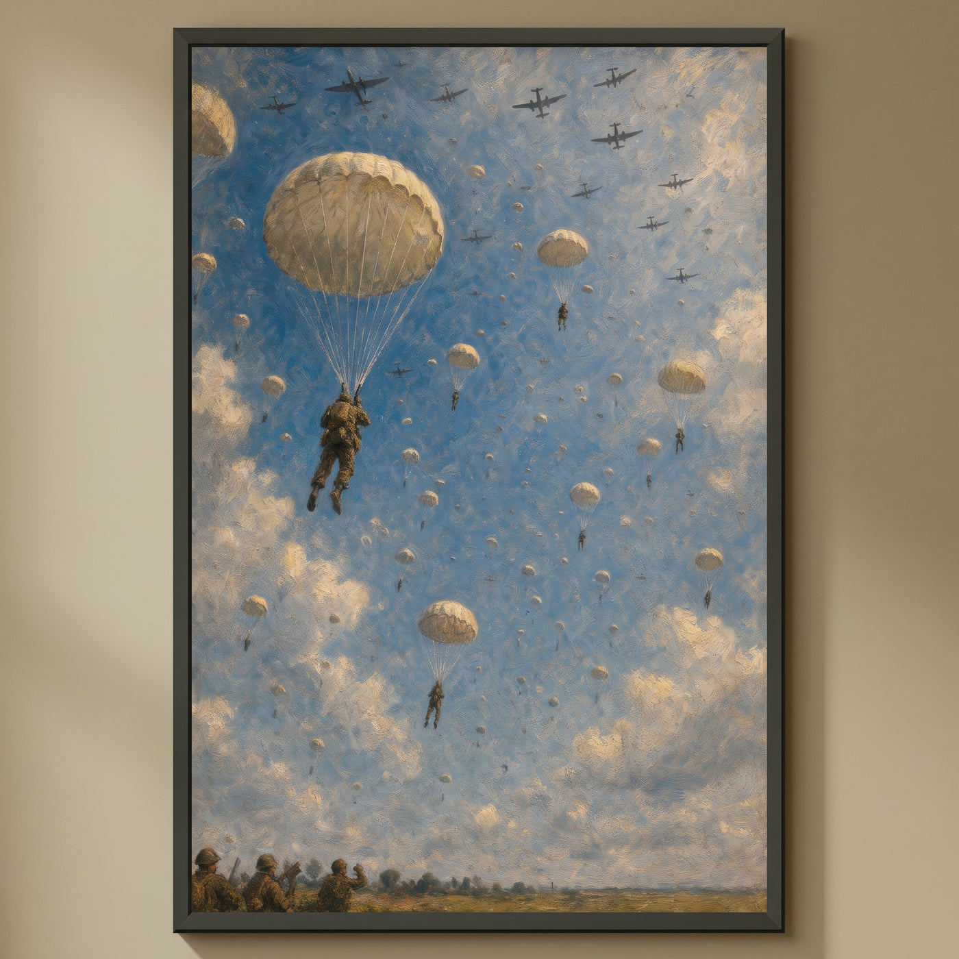 Chutes Over Holland framed print on a plain wall