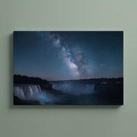 Clear Sky over Niagara gallery-wrapped canvas print on a plain wall