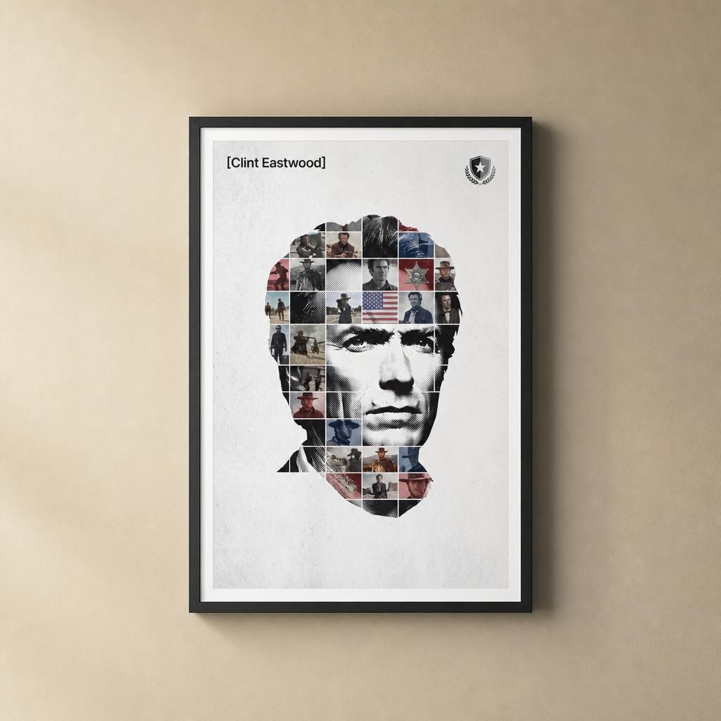 Clint Eastwood — Make My Day framed print on a plain wall