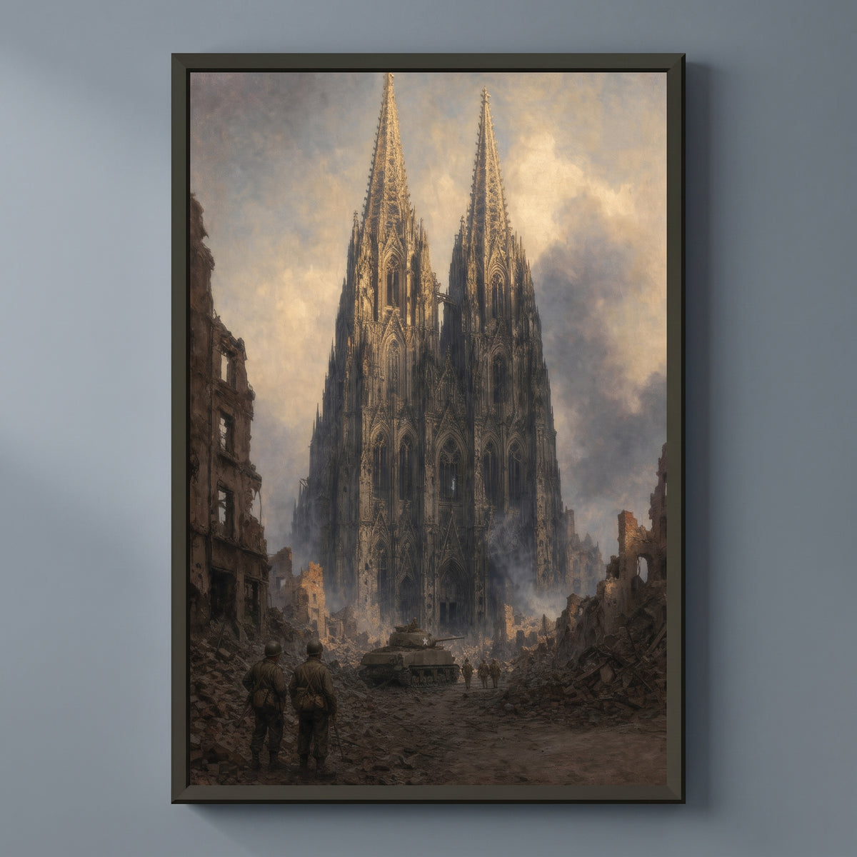 Cologne, March 1945 framed print on a plain wall