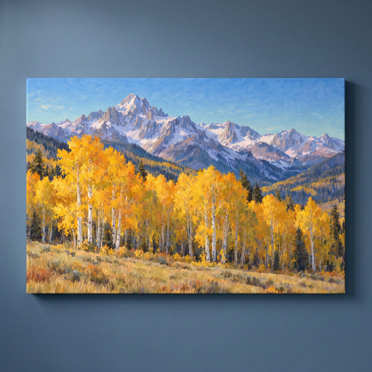 Colorado Aspen Gold gallery-wrapped canvas print on a plain wall