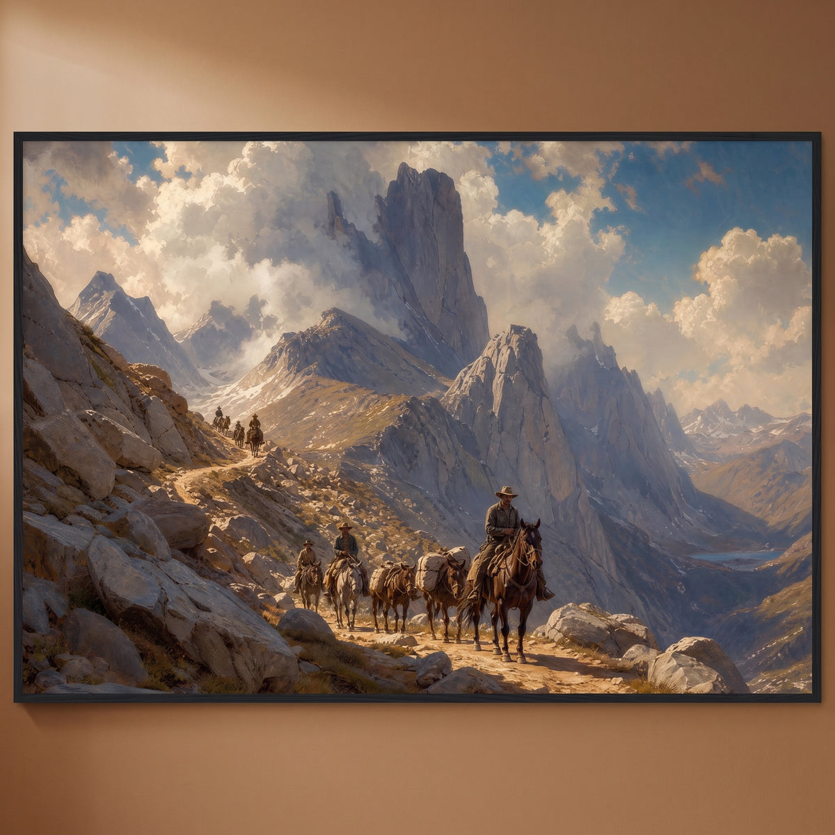 Crossing the Divide framed print on a plain wall