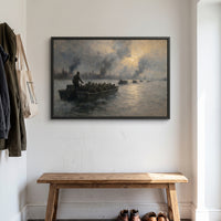 Crossing the Rhine framed print hanging in a home interior