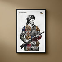 David Crockett — King of the Wild Frontier framed print on a plain wall