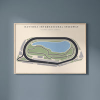Daytona International Speedway framed print on a plain wall