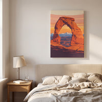 Delicate Arch, Utah canvas print hanging in a home interior
