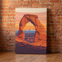 Delicate Arch, Utah canvas print leaning against a wall