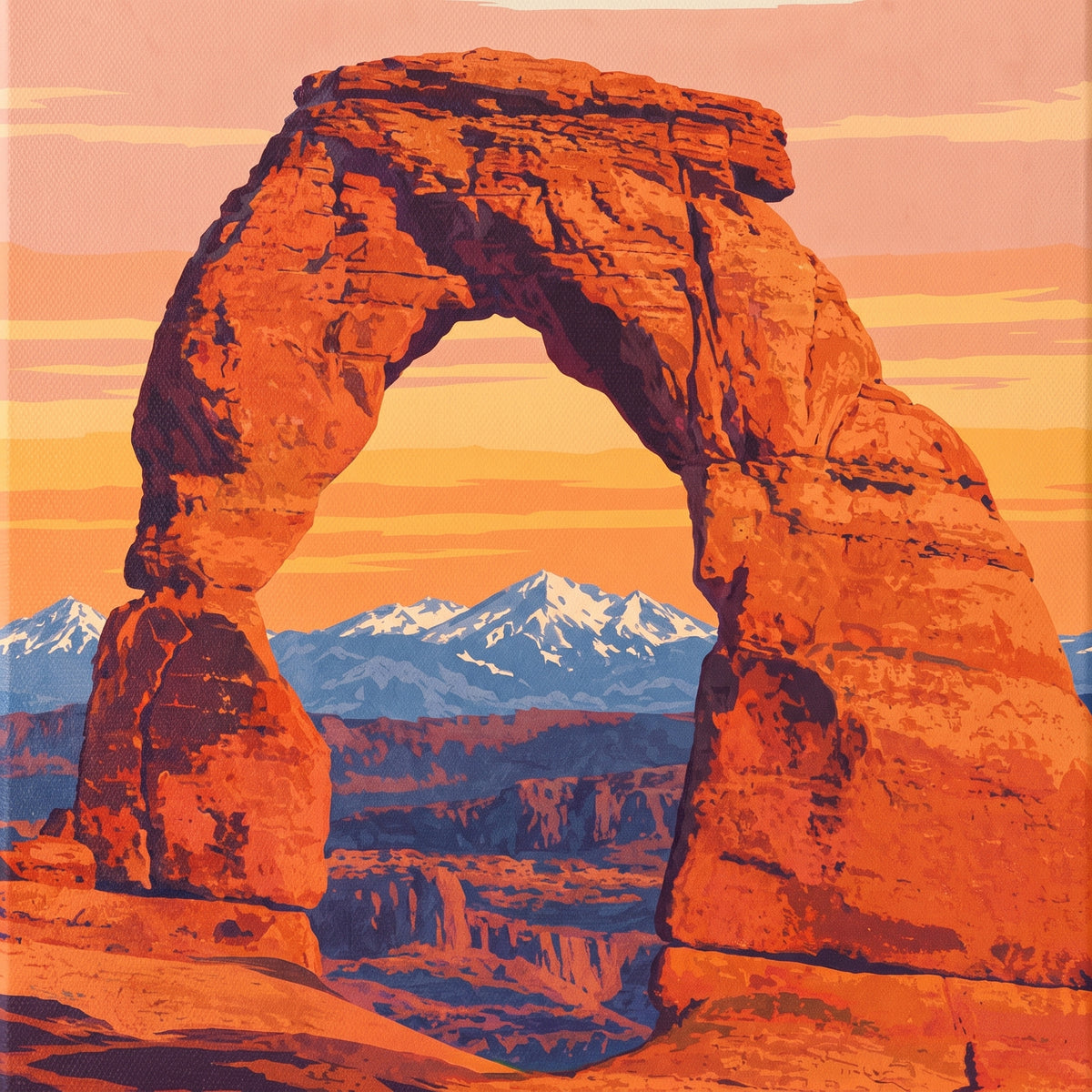 Delicate Arch, Utah — close-up of the canvas weave and print detail