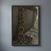 Down the Scramble Nets framed print on a plain wall