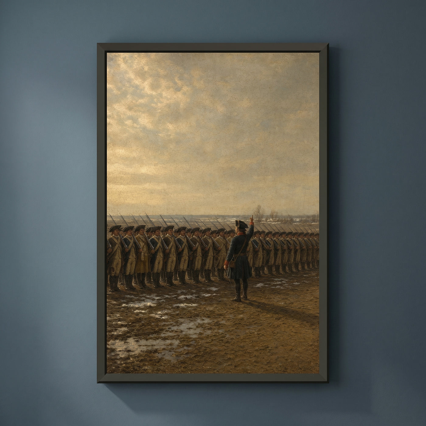 Drill at Valley Forge, 1778 framed print on a plain wall